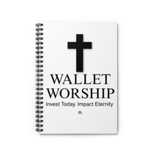 Load image into Gallery viewer, Wallet Worship Spiral Notebook — Christian Journal: "Invest Today, Impact Eternity"
